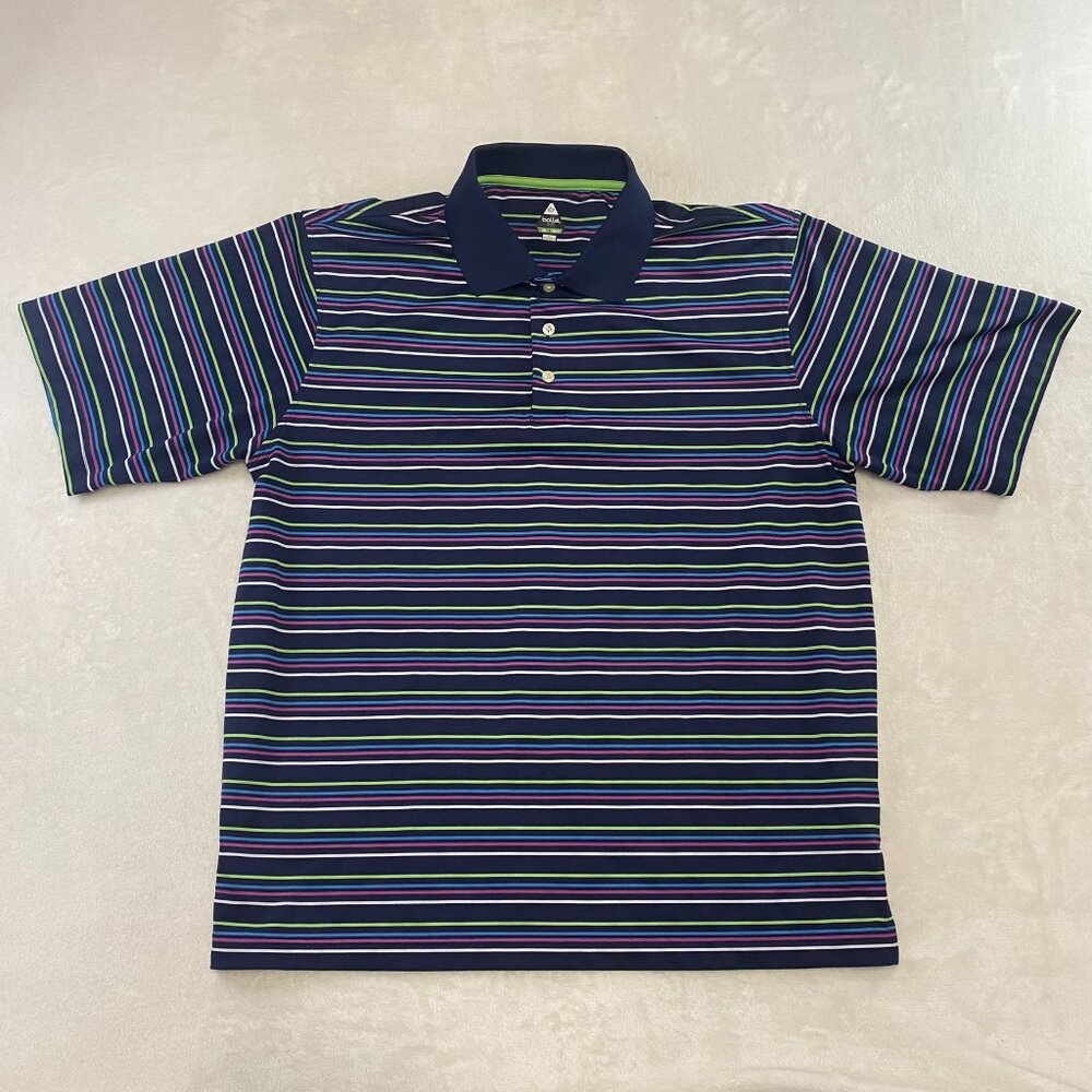 Bollé Golf Performance Tech Polo Shirt Striped - Size Large